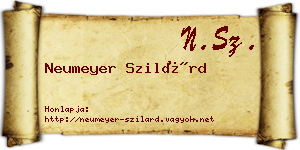 Neumeyer Szilárd névjegykártya
